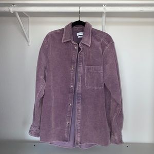 UO purple corduroy button down